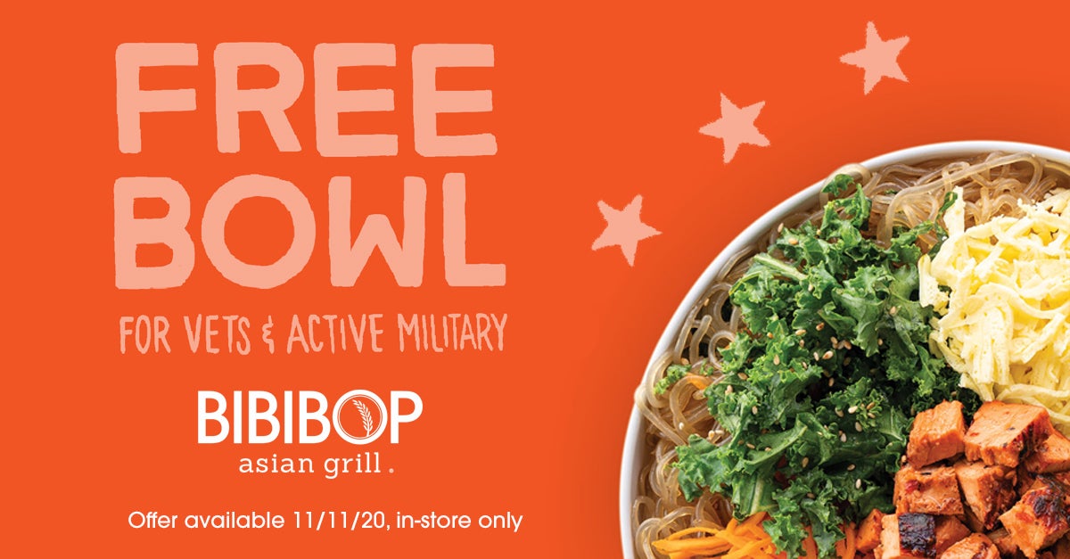 BIBIBOP Offers Free Bowl on Veterans Day BIBIBOP Asian Grill