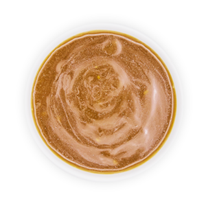 A cup of BIBIBOP Sesame Ginger sauce