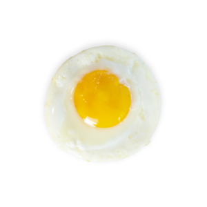 A sunny side up egg, the traditional topping on a bibimbap bowl